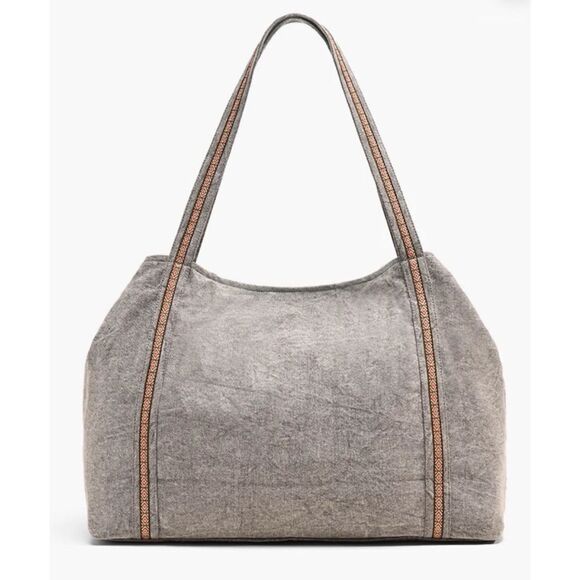 America & Beyond GARGOYLE EMBELLISHED GRAY HAND BEADED TOTE - Picture 2 of 9